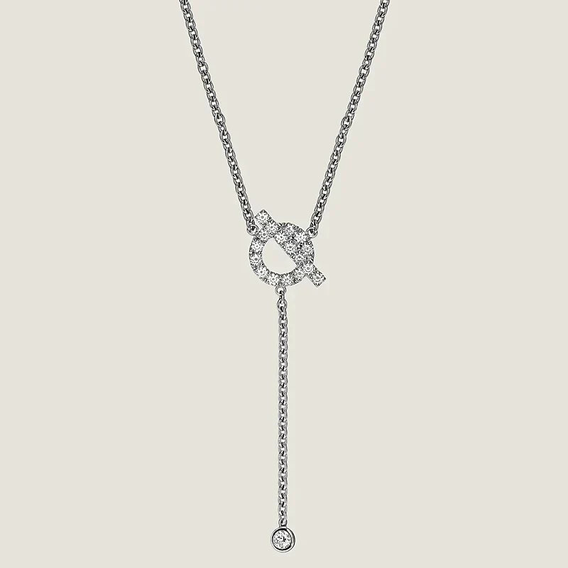 Hermes Finesse Silver Cubic Zirconia Necklace