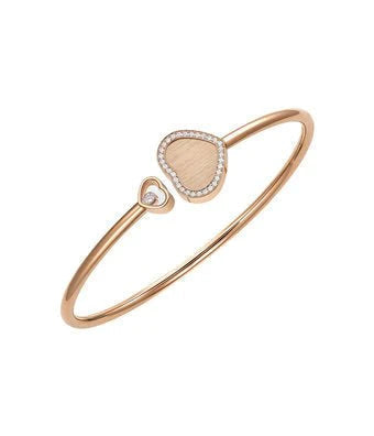 Chopard Happy Heart Bracelet Pink Gold Tiger Eye Cubic Zirconia