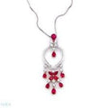Graff Butterfly Chandelier Classic Pink Silver Cubic Zirconia Necklace
