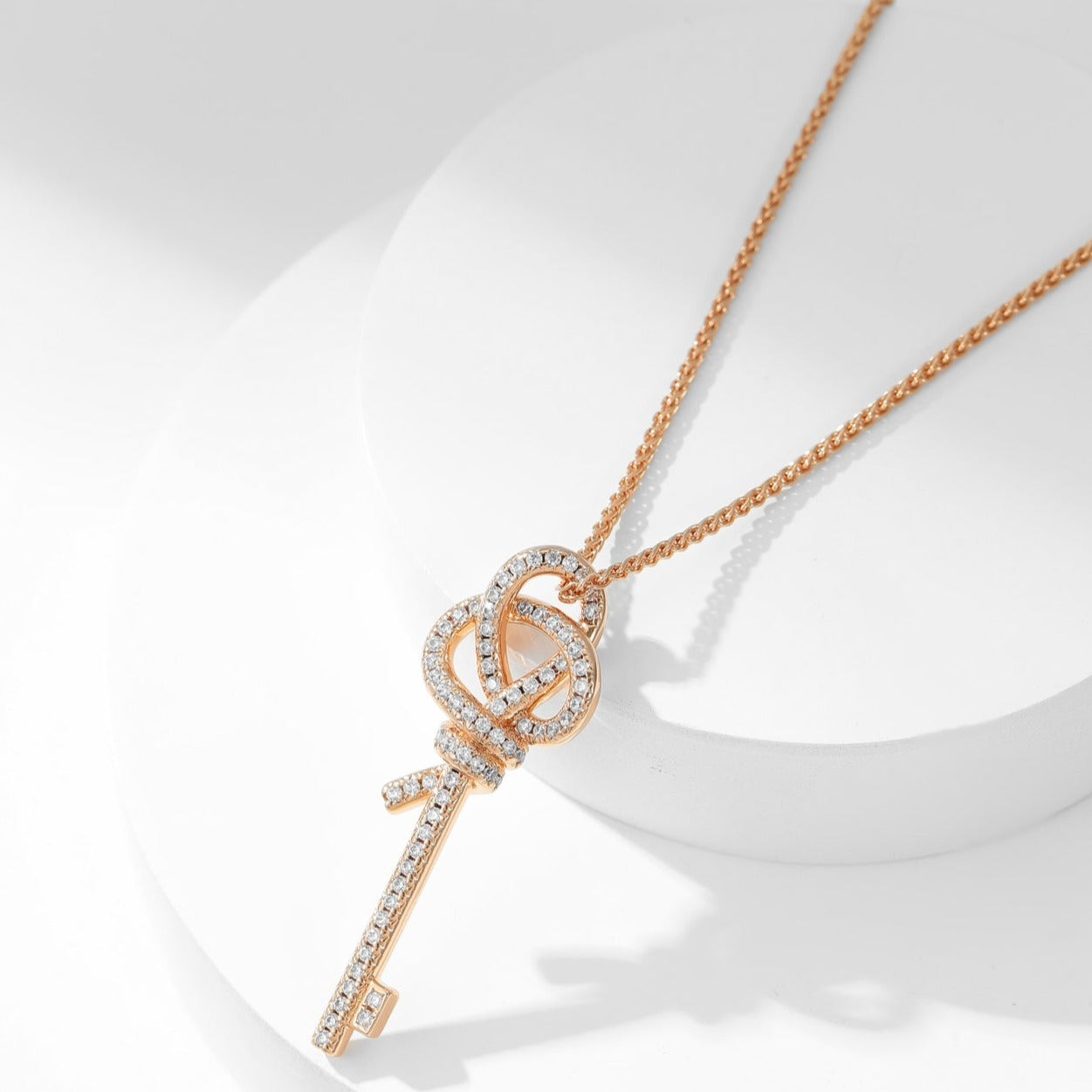 Tiffany Tiffan Key Woven Cubic Zirconia Necklace