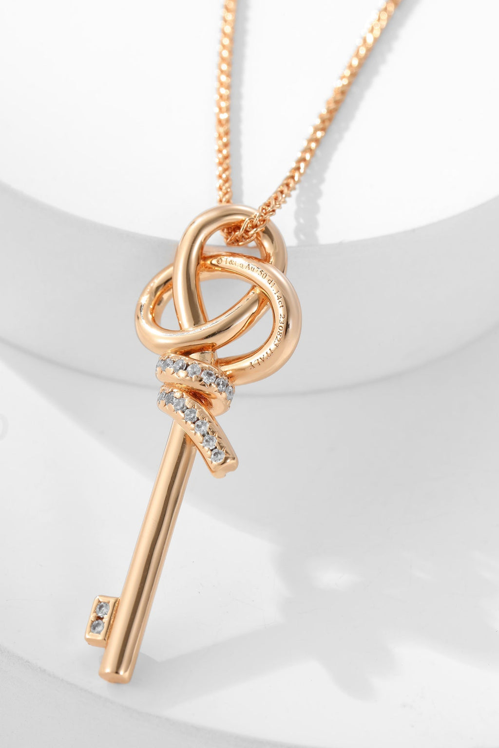 Tiffany Tiffan Key Woven Cubic Zirconia Necklace