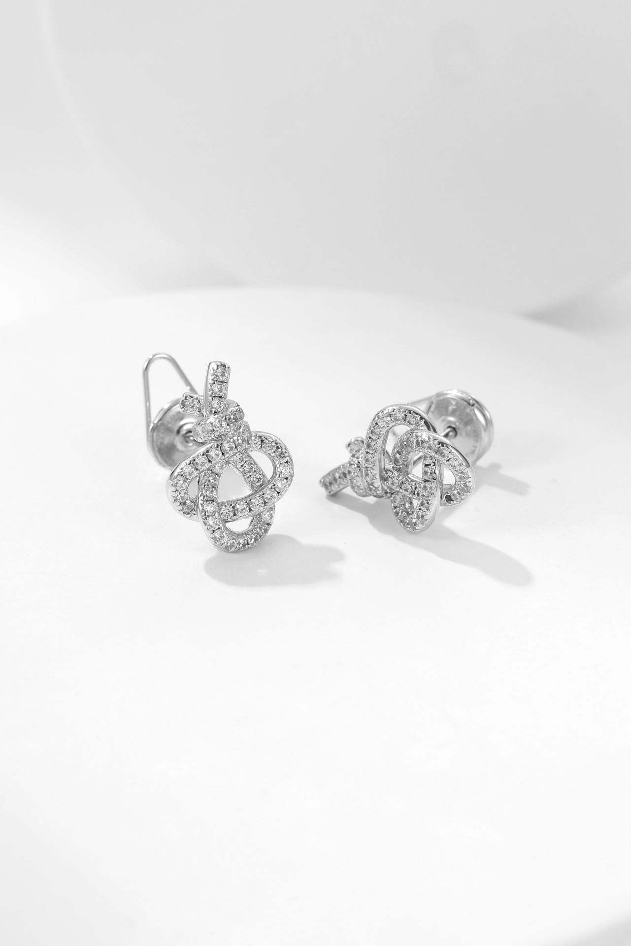 Tiffany Tiffan Key Woven Cubic Zirconia Earrings