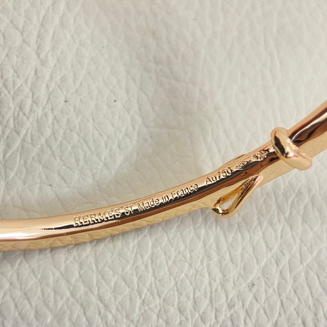 Hermes Full Diamond Buckle Belt Open Bracelet