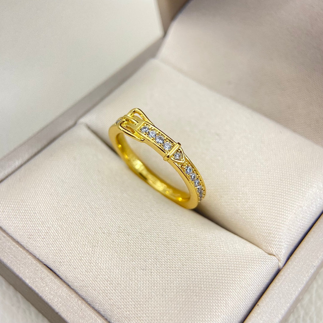 Hermes HM Buckle Full Diamond Ring
