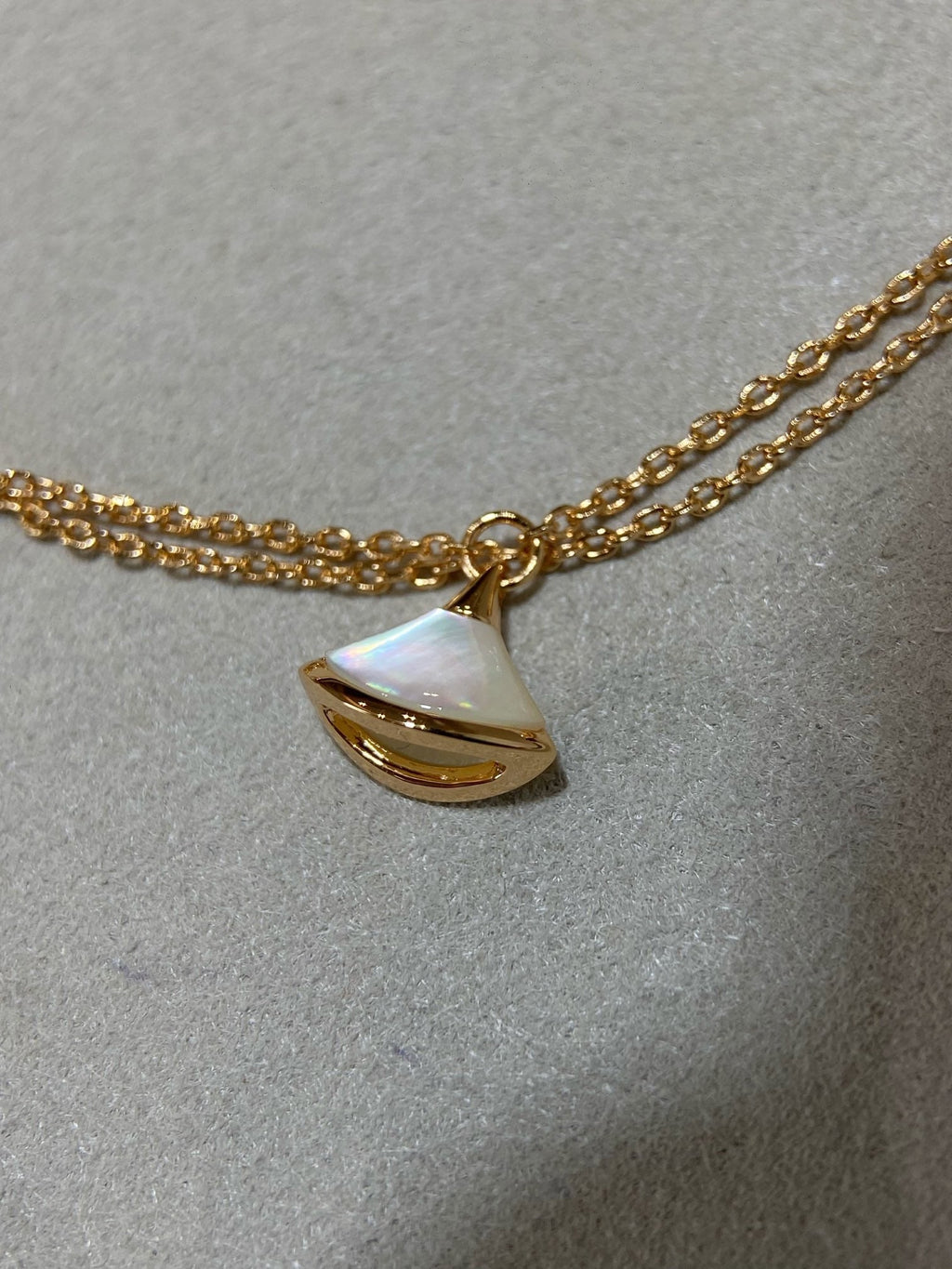 Bvlgari 4 Motif MOP Gold Double Chain Bracelet