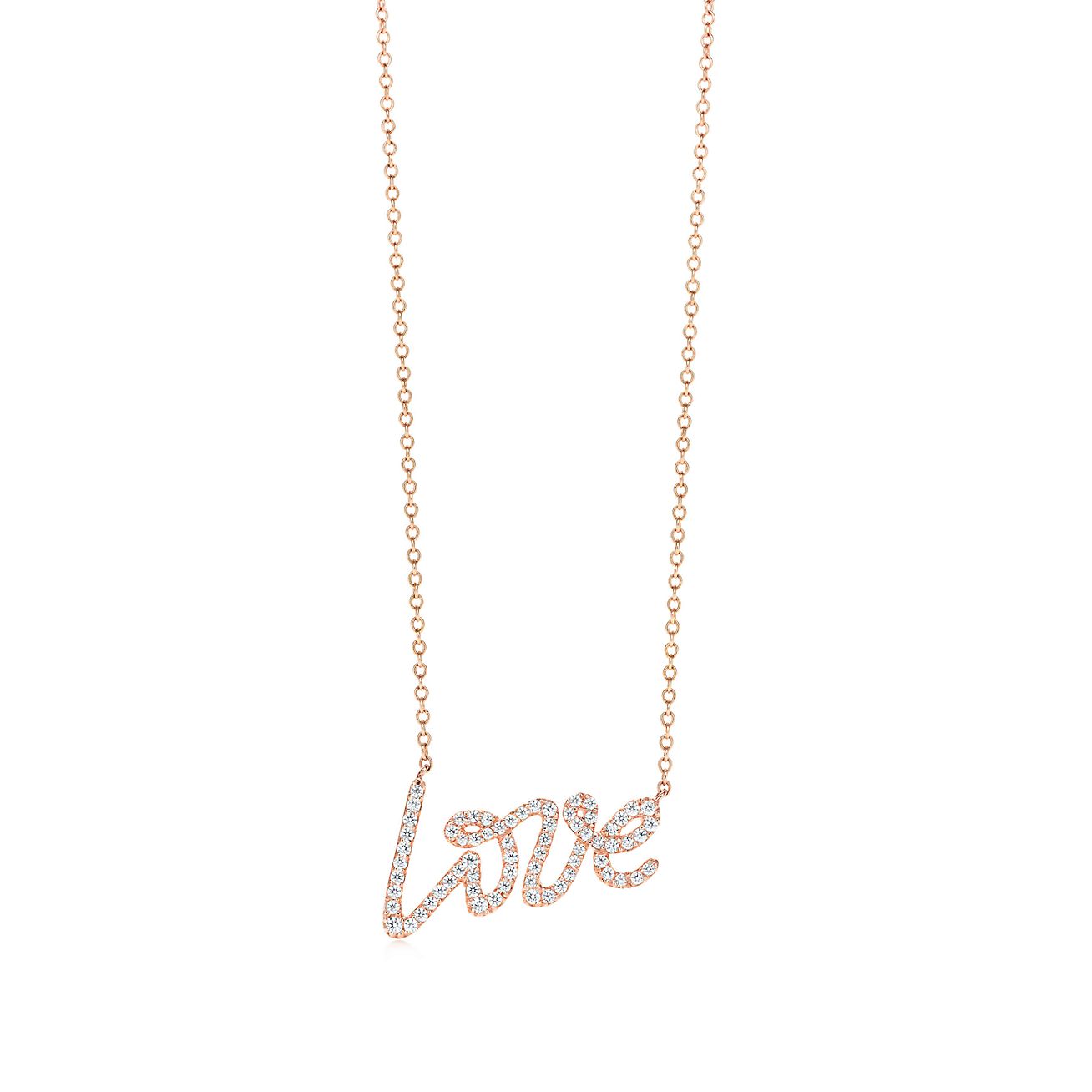 Tiffany Paloma S Graffiti Love Necklace Cubic Zirconia