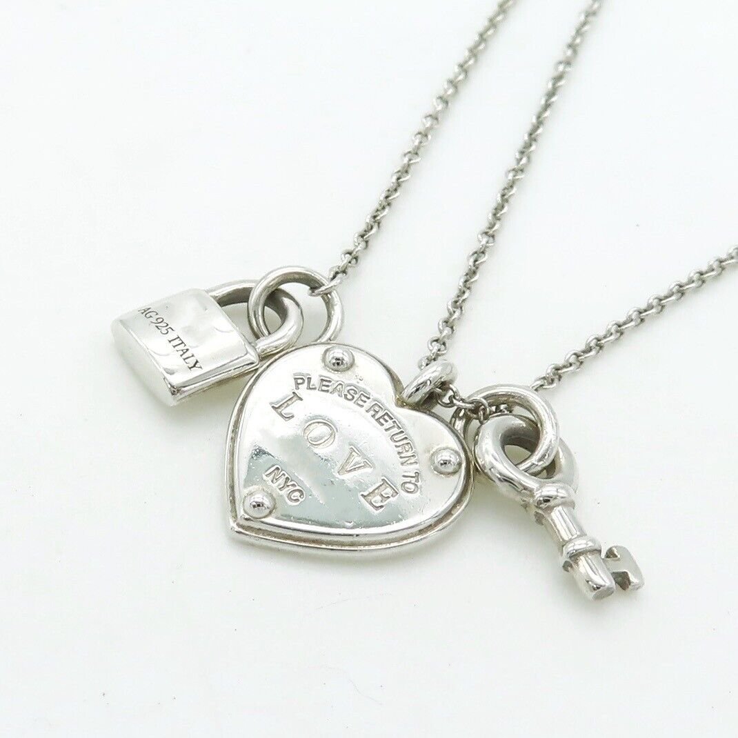 Tiffany Love Heart Tag Key Necklace