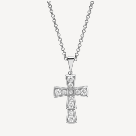 Bvlgari Croce Pendant Cubic Zirconia Necklace