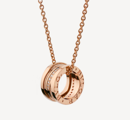 Bvlgari Zero 1 Pink Gold Necklace Cubic Zirconia