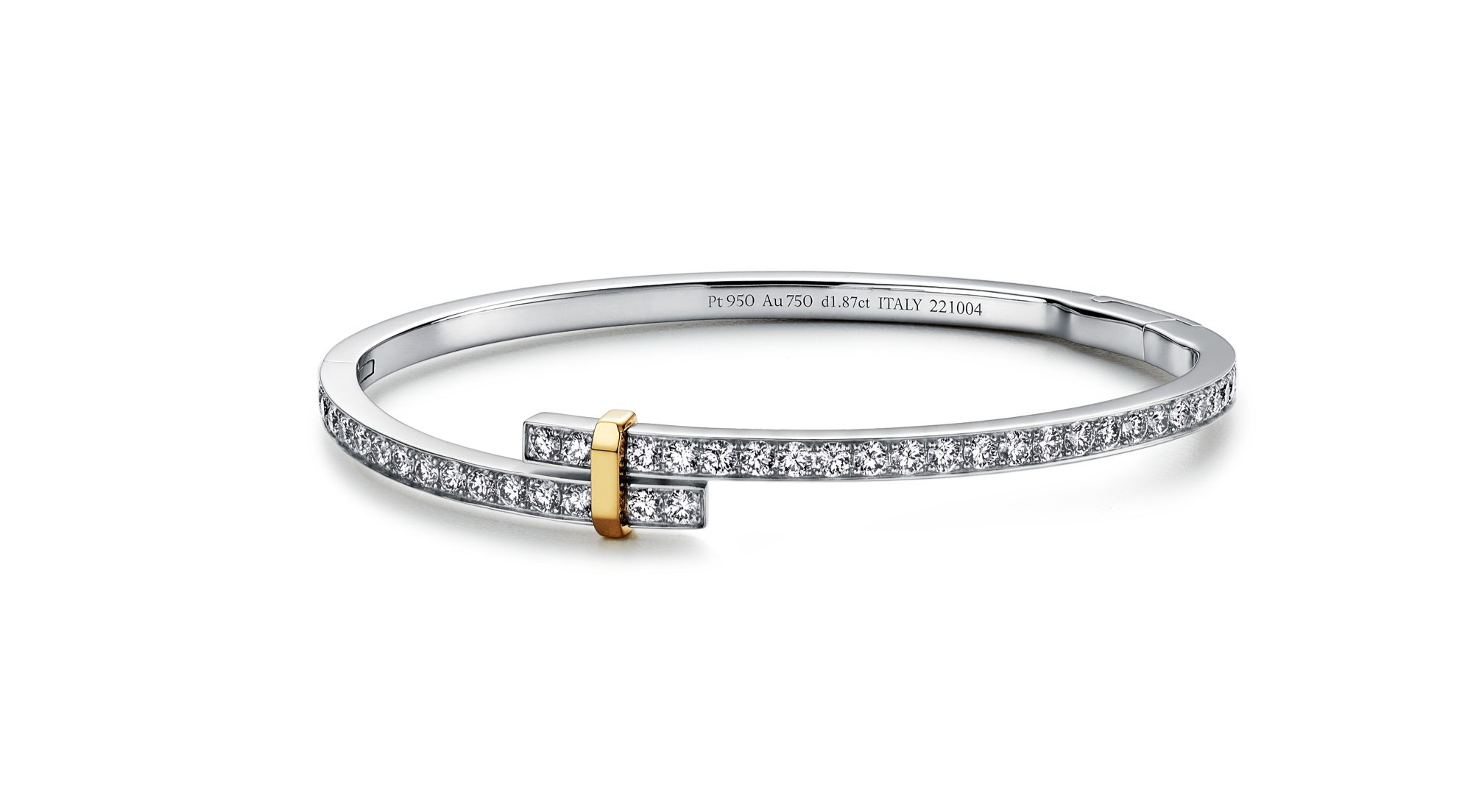 Tiffany Edge Cubic Zirconia Gold Silver Bracelet