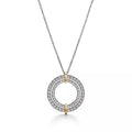 Tiffany Edge Cubic Zirconia Gold Silver Necklace