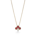 Tiffany Fleur de Lis Pink Gold Cubic Zirconia Necklace