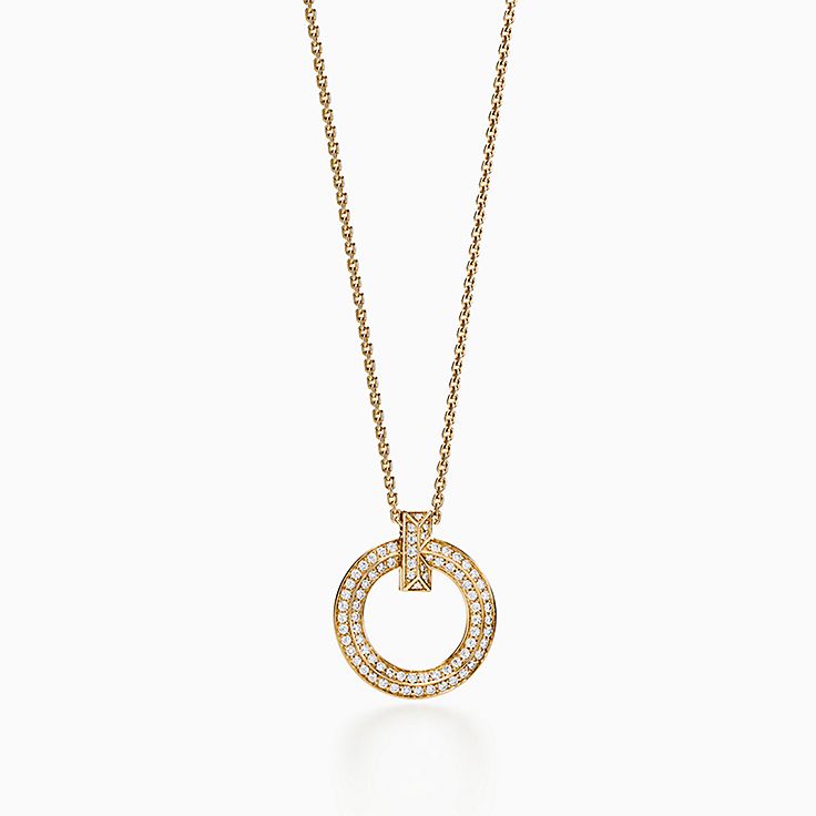 Tiffany T Wire Pendant Cubic Zirconia Necklace