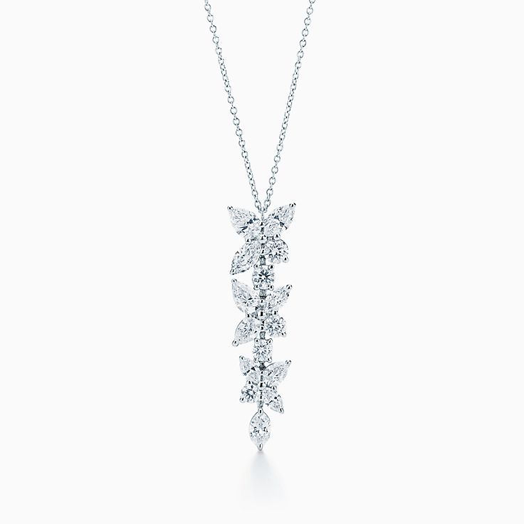 Tiffany Mixed Cluster Cubic Zirconia Drop Pendant