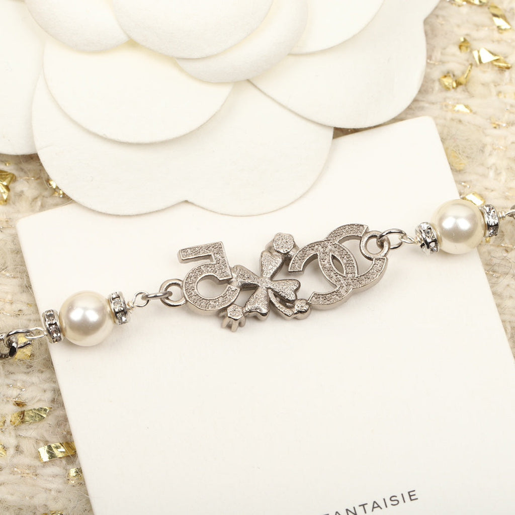 Chanel Double C Multi-Element Silver Bracelet