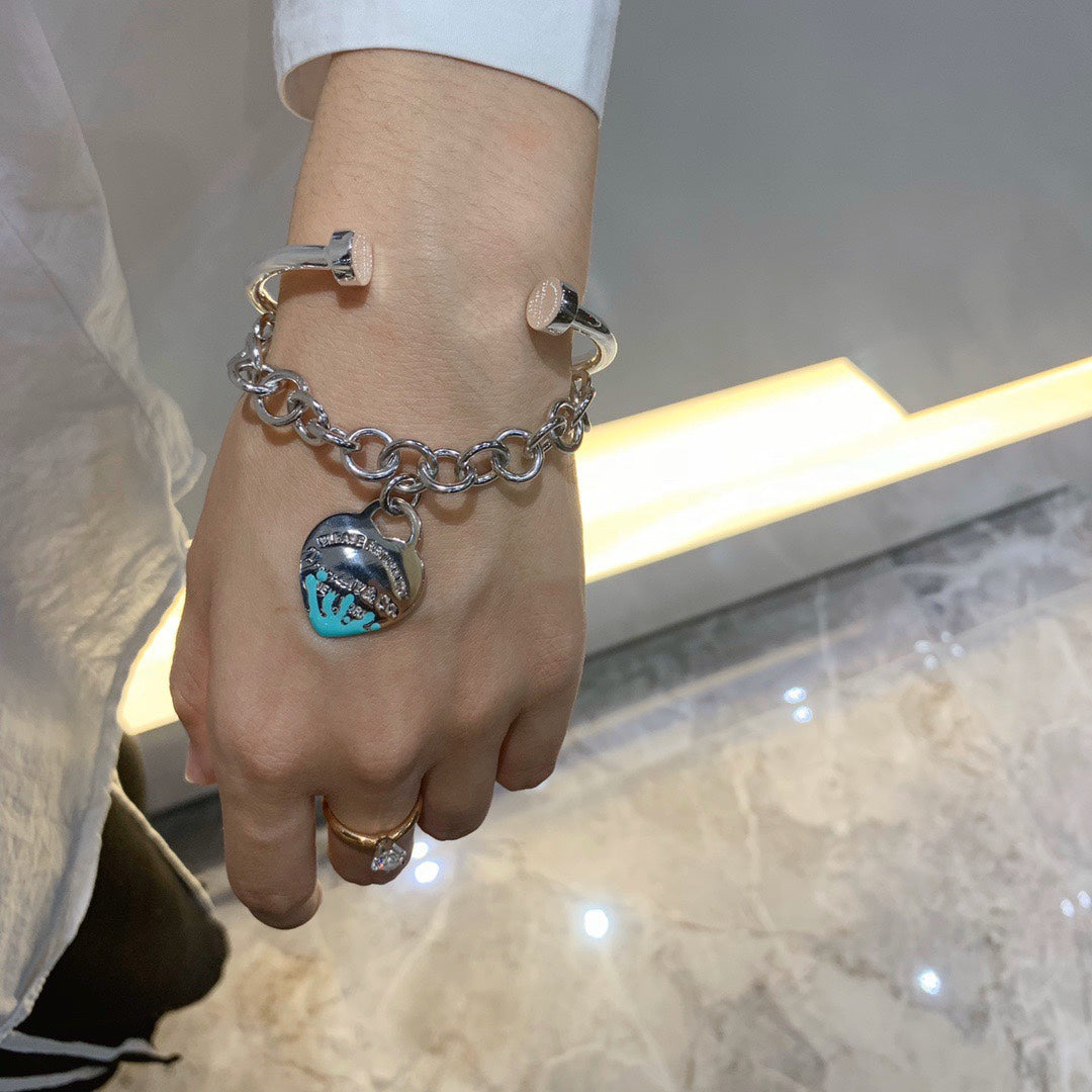 Tiffany Love Heart Return to Tif Silver Bracelet