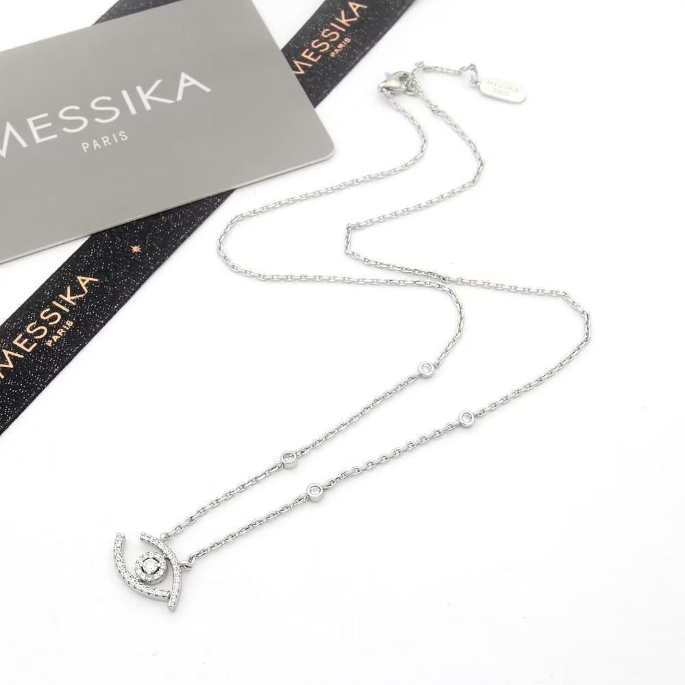 Messika Lucky Eye Paved Necklace Cubic Zirconia