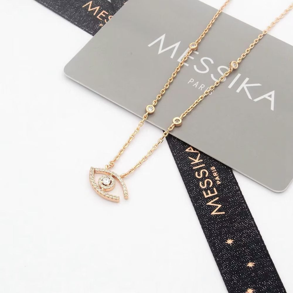 Messika Lucky Eye Paved Necklace Cubic Zirconia