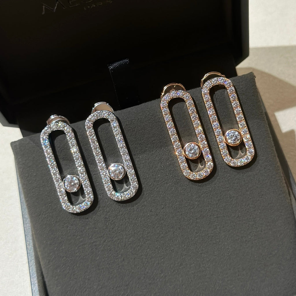 Messika Move Uno Medium Paved Cubic Zirconia Earrings