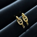 Hermes HM Pig Nose Full of Diamond Earrings