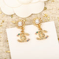 Chanel Sunflower Gold Multi Diamonds Drop Earrings