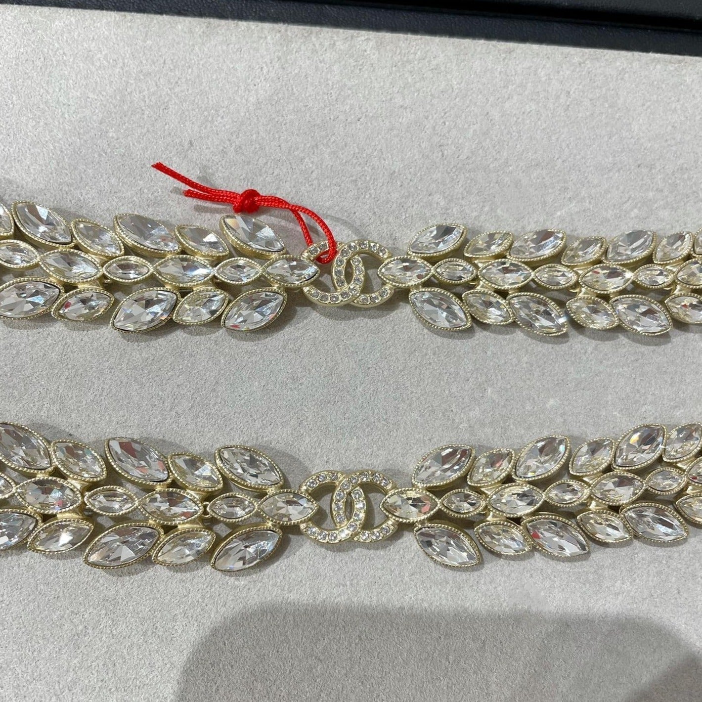 Chanel Double C Small Fragrant Wheat Ear Gold Cubic Zirconia Necklace