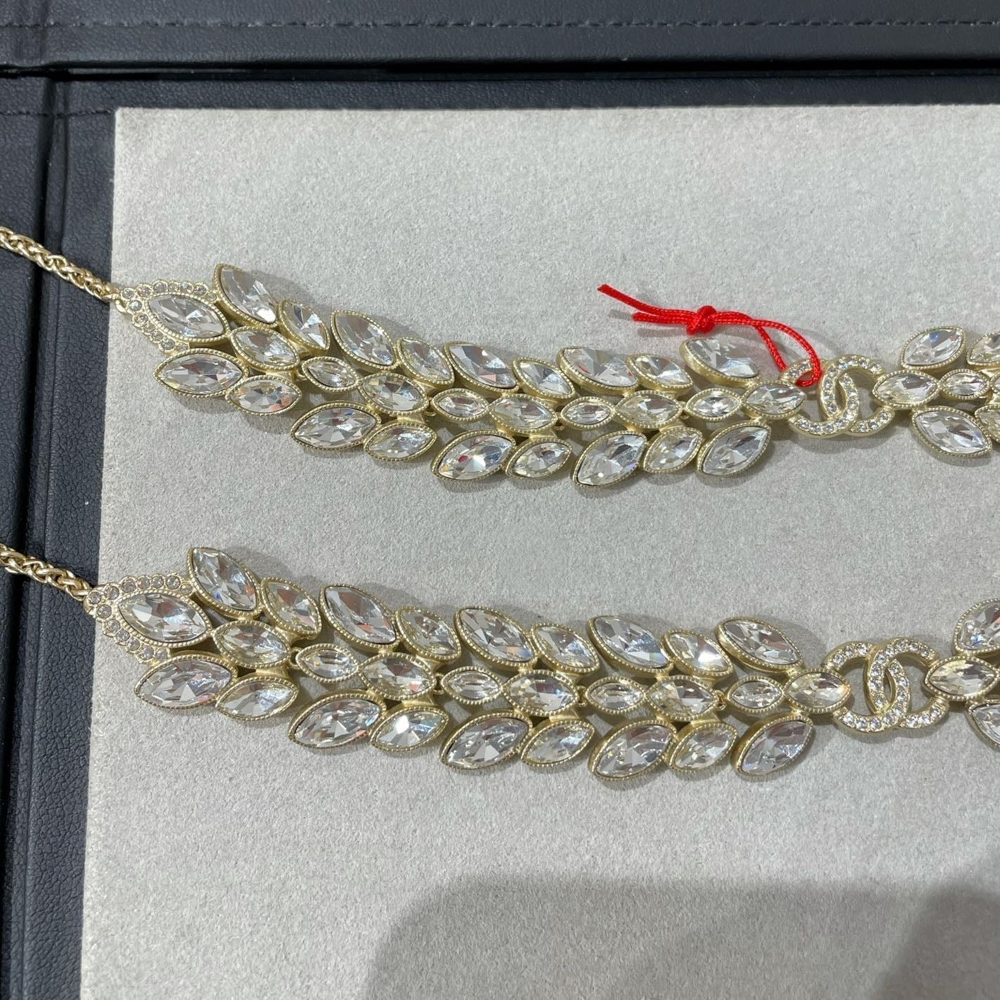 Chanel Double C Small Fragrant Wheat Ear Gold Cubic Zirconia Necklace