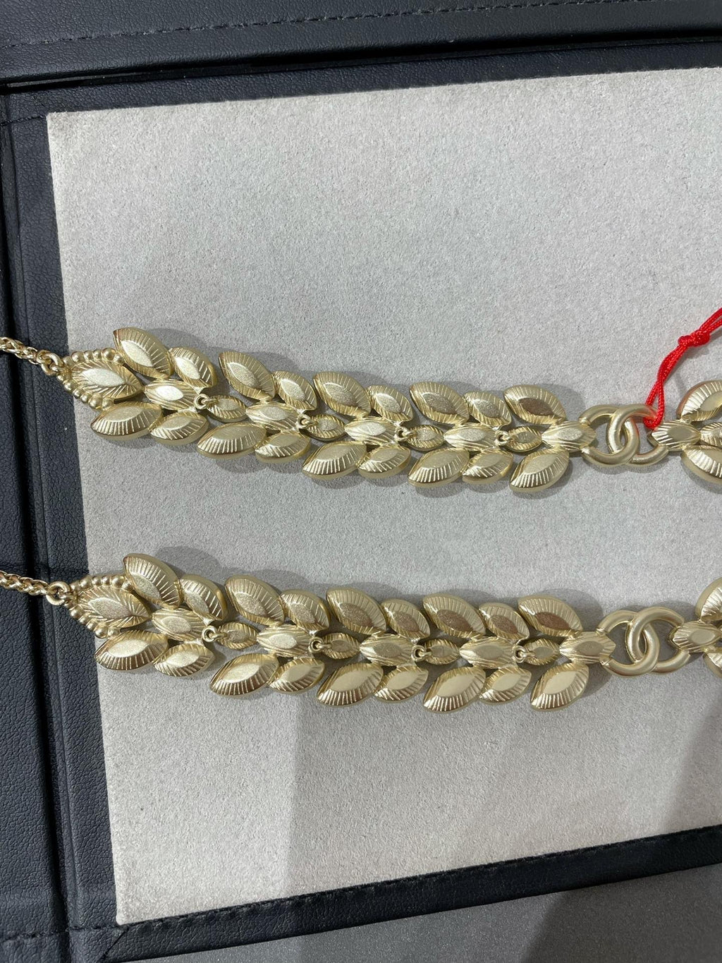 Chanel Double C Small Fragrant Wheat Ear Gold Cubic Zirconia Necklace