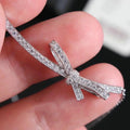 Chanel Ruban Bow Silver Cubic Zirconia Necklace