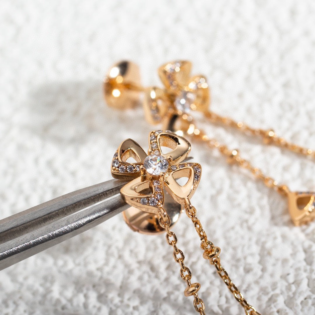 Bvlgari Fiorever Pink Gold Cubic Zirconia Earrings