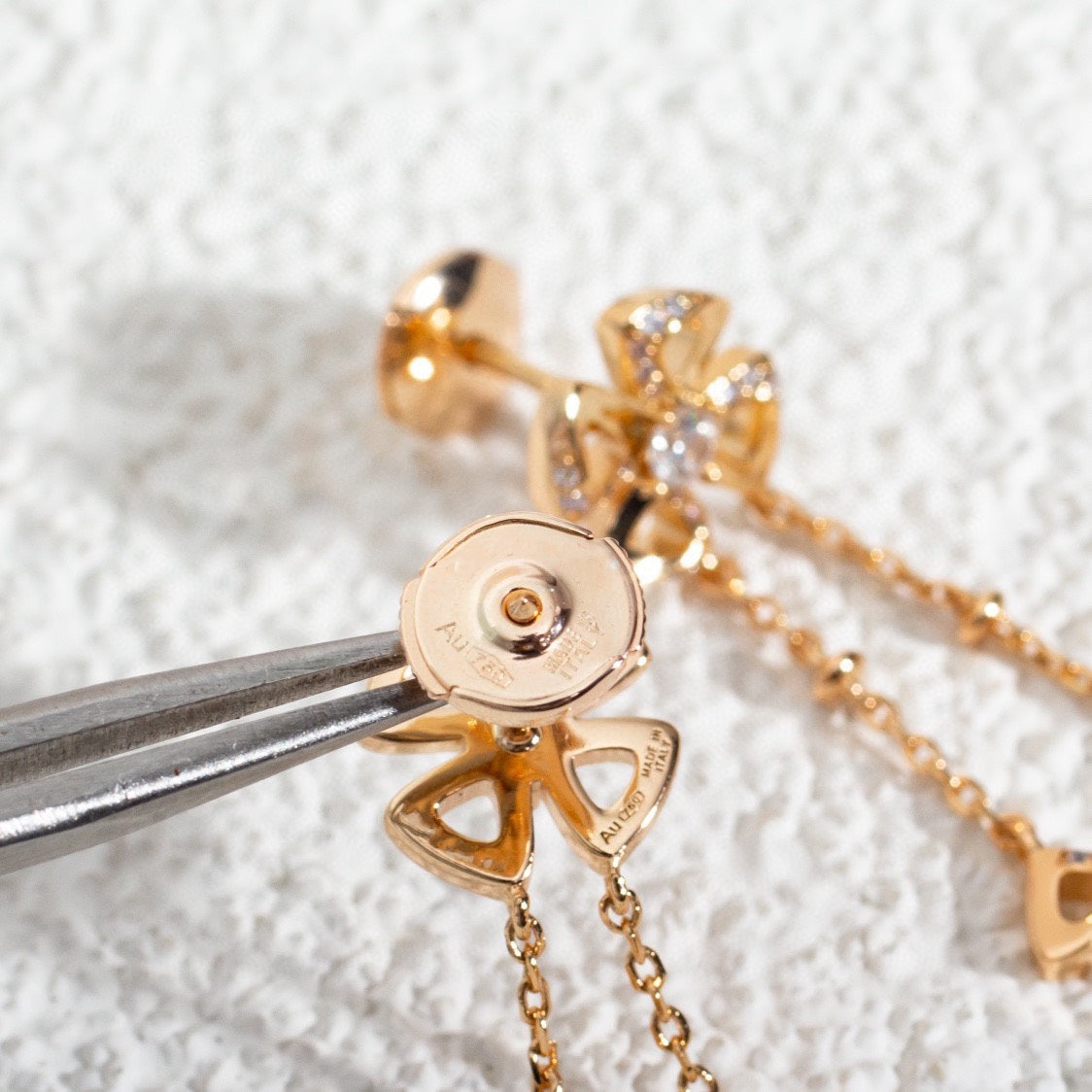 Bvlgari Fiorever Pink Gold Cubic Zirconia Earrings